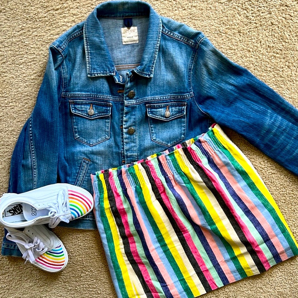 NWT J Crew 🌈 RAINBOW🌈 Linen Skirt